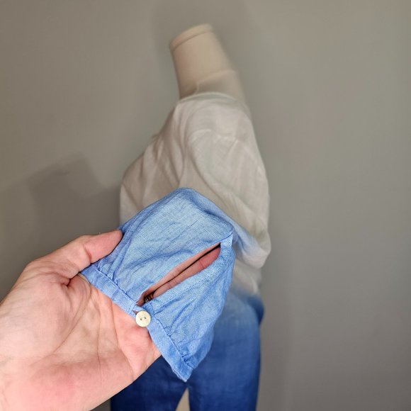 Blue Saks Fifth Ave 100% Linen Tunic Top - Picture 3 of 5